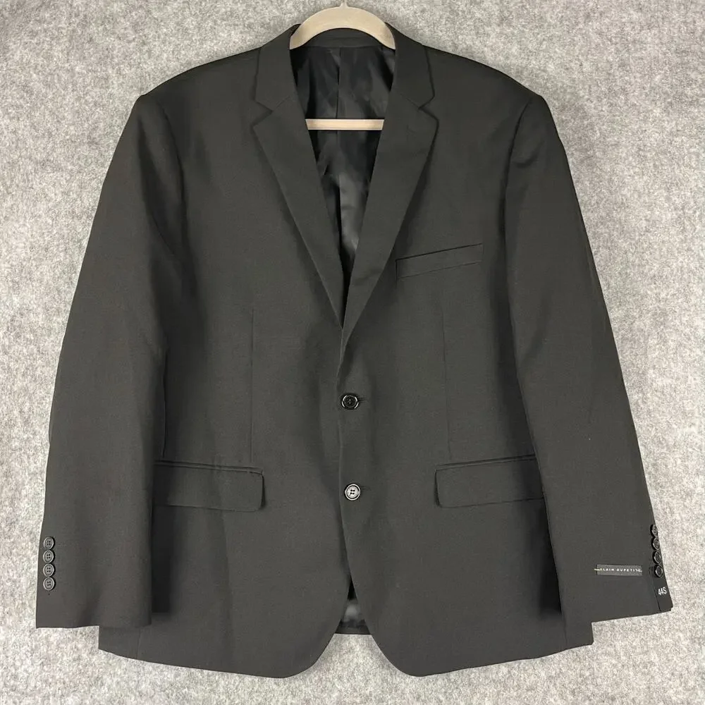 Alain Dupetit‎ Suittech Blazer Sport Coat Jacket Men 44S Black 2 Button NEW